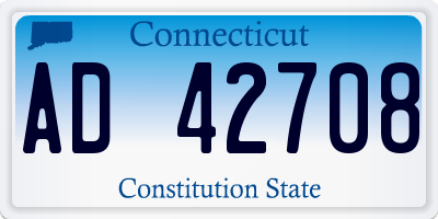 CT license plate AD42708