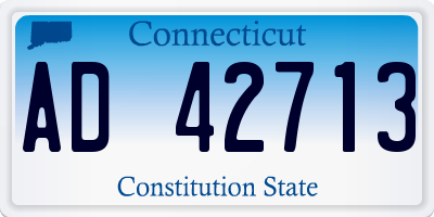 CT license plate AD42713