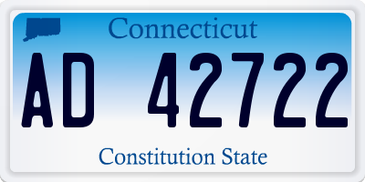 CT license plate AD42722