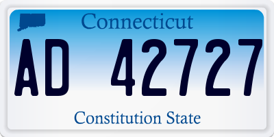 CT license plate AD42727