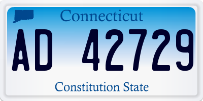 CT license plate AD42729