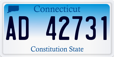 CT license plate AD42731