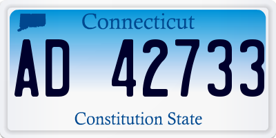 CT license plate AD42733