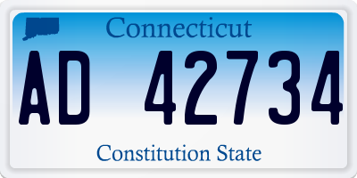CT license plate AD42734