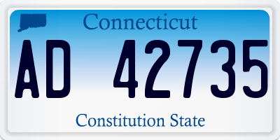 CT license plate AD42735
