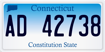 CT license plate AD42738