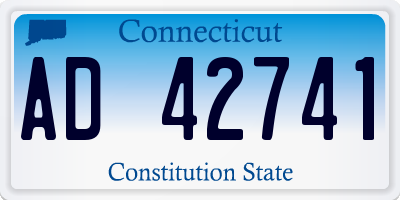 CT license plate AD42741