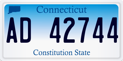 CT license plate AD42744