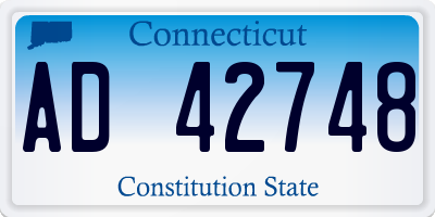 CT license plate AD42748