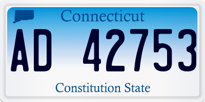 CT license plate AD42753