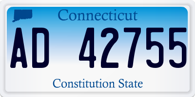 CT license plate AD42755