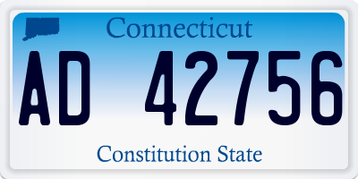 CT license plate AD42756