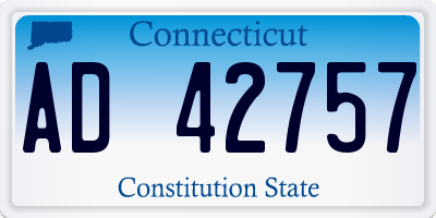 CT license plate AD42757