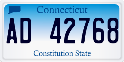 CT license plate AD42768