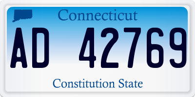 CT license plate AD42769