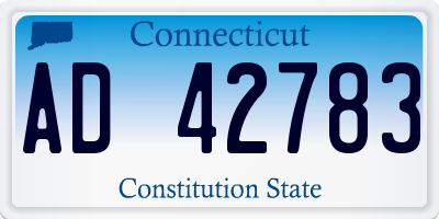 CT license plate AD42783