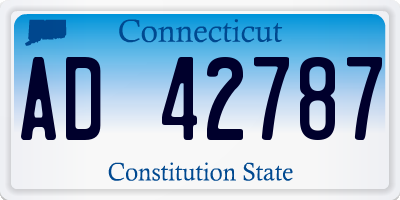 CT license plate AD42787