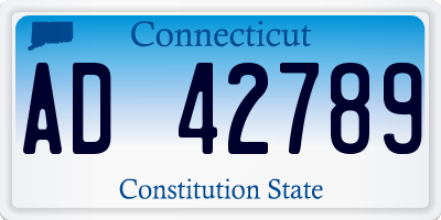 CT license plate AD42789