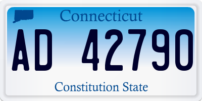 CT license plate AD42790