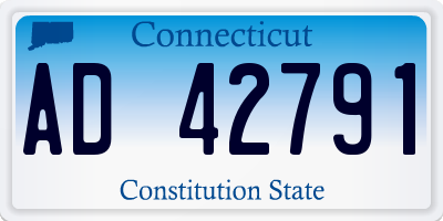 CT license plate AD42791