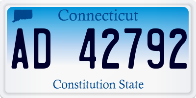 CT license plate AD42792