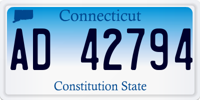 CT license plate AD42794
