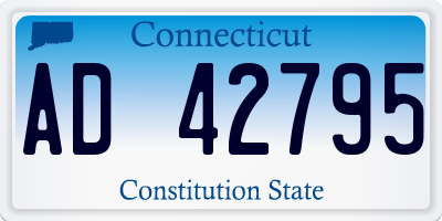 CT license plate AD42795