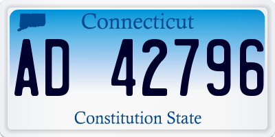 CT license plate AD42796