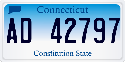 CT license plate AD42797