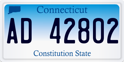 CT license plate AD42802
