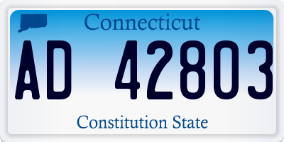 CT license plate AD42803
