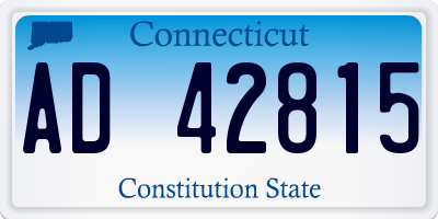 CT license plate AD42815