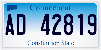 CT license plate AD42819