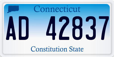 CT license plate AD42837