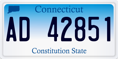CT license plate AD42851