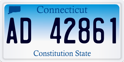 CT license plate AD42861