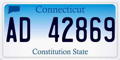CT license plate AD42869