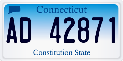 CT license plate AD42871