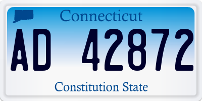 CT license plate AD42872