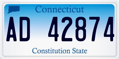 CT license plate AD42874