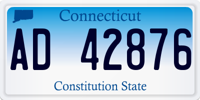 CT license plate AD42876