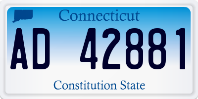 CT license plate AD42881