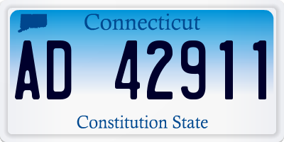 CT license plate AD42911