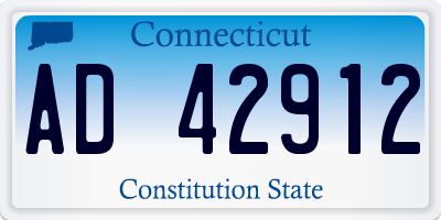 CT license plate AD42912