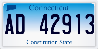 CT license plate AD42913