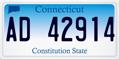CT license plate AD42914