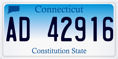 CT license plate AD42916