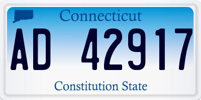 CT license plate AD42917