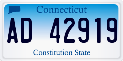 CT license plate AD42919