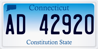 CT license plate AD42920